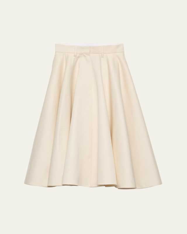 Chino A-Line Midi Skirt